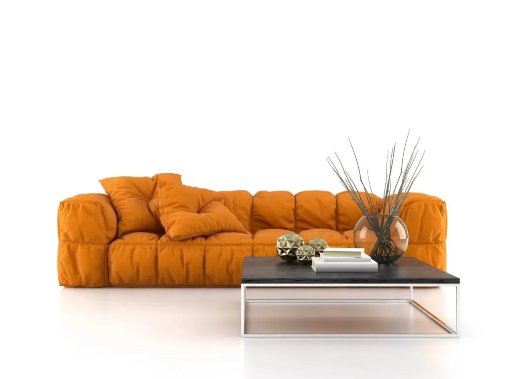 Leather Flulffy Couch