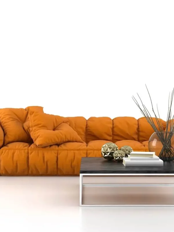 Leather Flulffy Couch