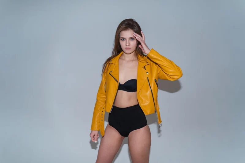 Mustard Yellow Collins Leather Jacket