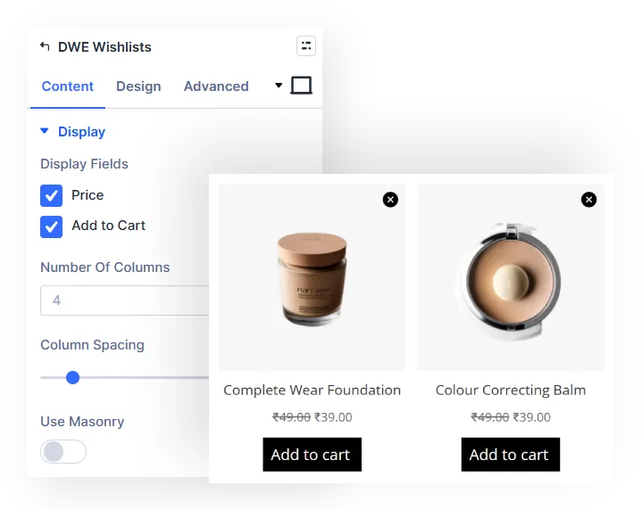 dwe-woocommerce-wishlist-setting WooCommerce products categories carousel