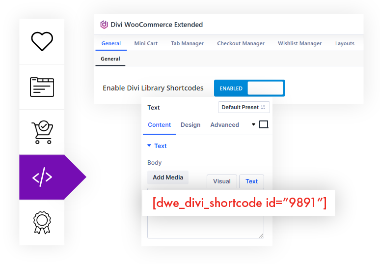 Divi WooCommerce Shortcode Manager